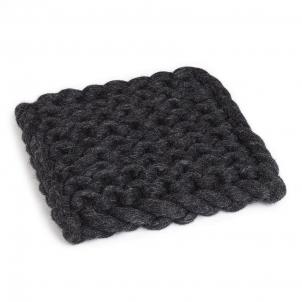 Set of 12 Charcoal Gray Chunky Knitted Trivet