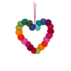 Pompom Heart Ornament