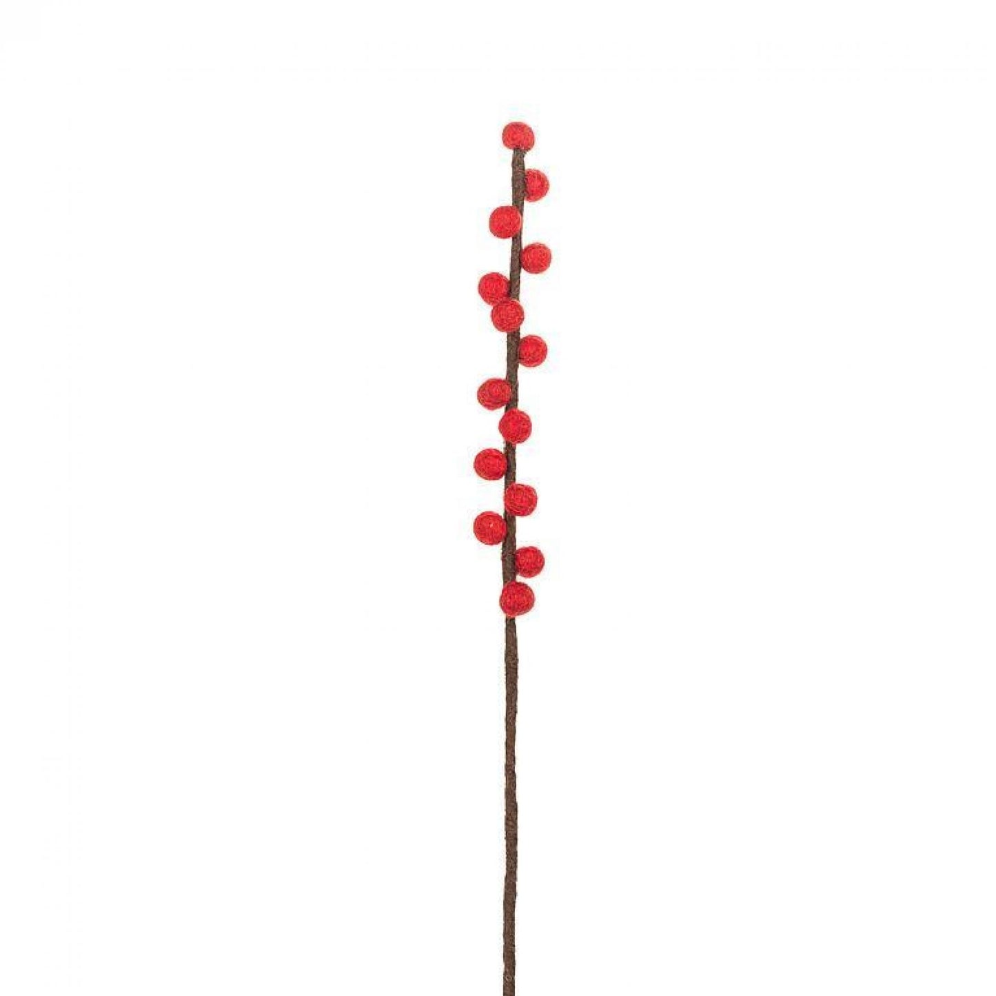 Fabric Pompom Bud Stem Faux Plants And Trees