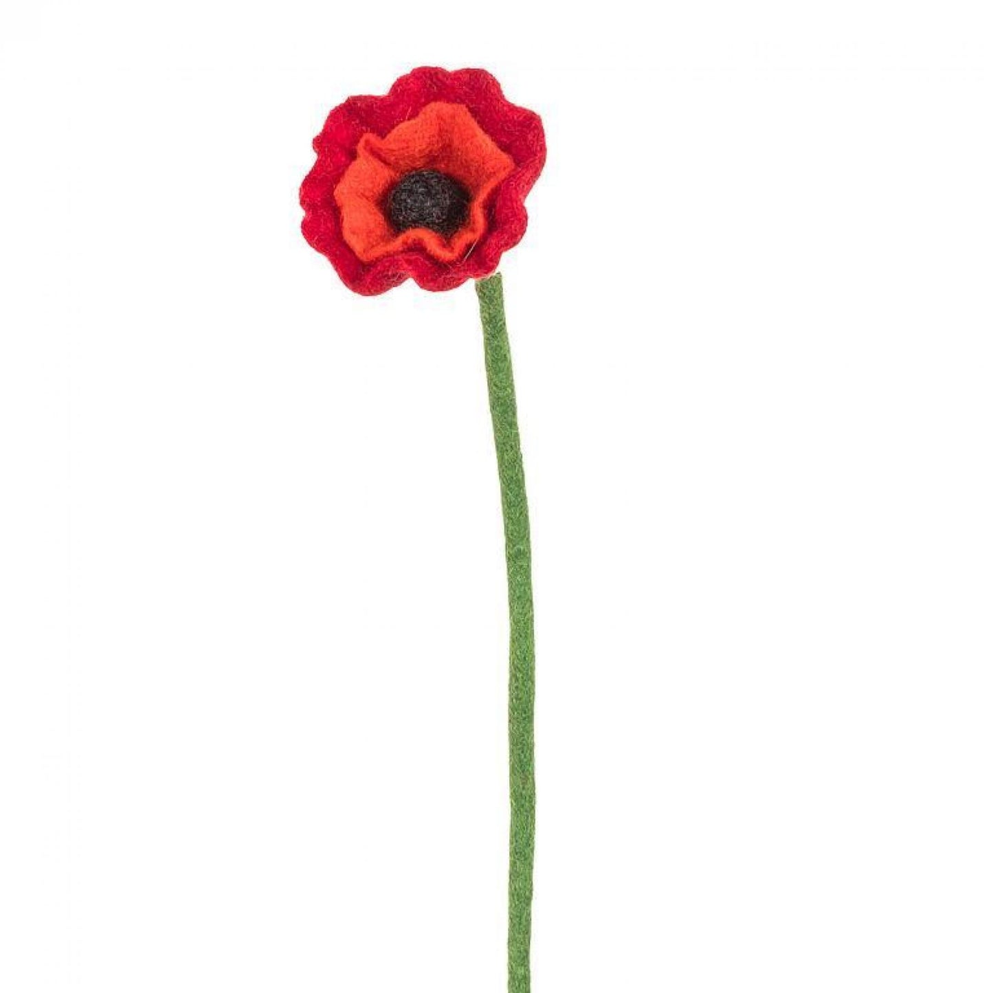 Fabric Poppy Stem Artificial Flower