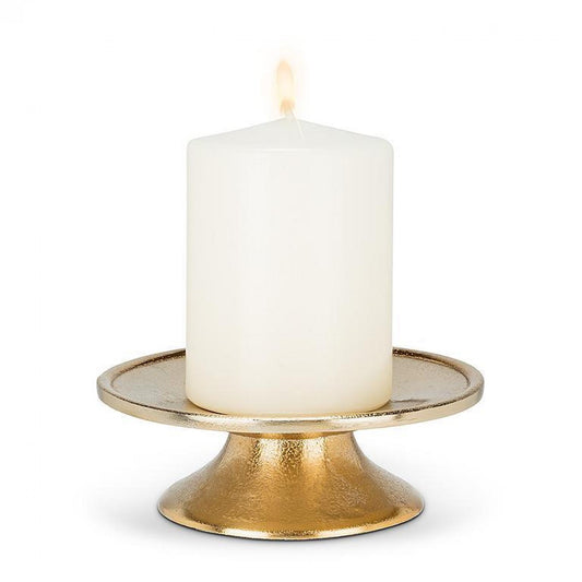 Gold Color Low Pillar Candle Holder