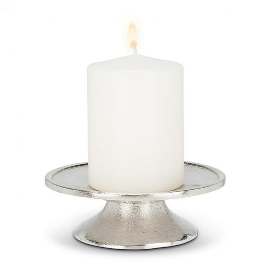 Silver Color Low Pillar Candle Holder