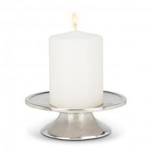 Silver Color Low Pillar Candle Holder