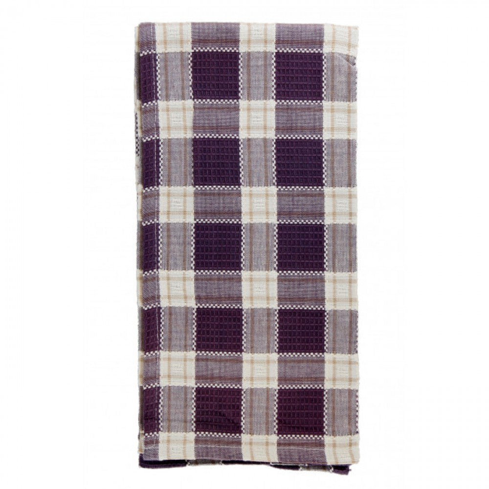 Purple Check Pattern Tea Towel