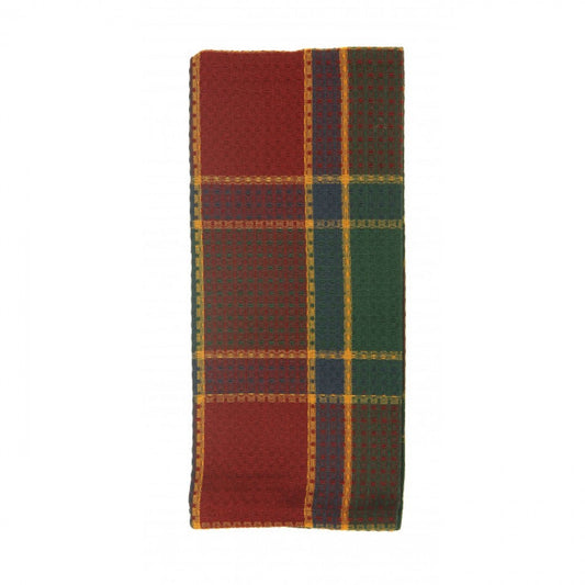 Festive Jewel Tone Check Pattern Tea Towel
