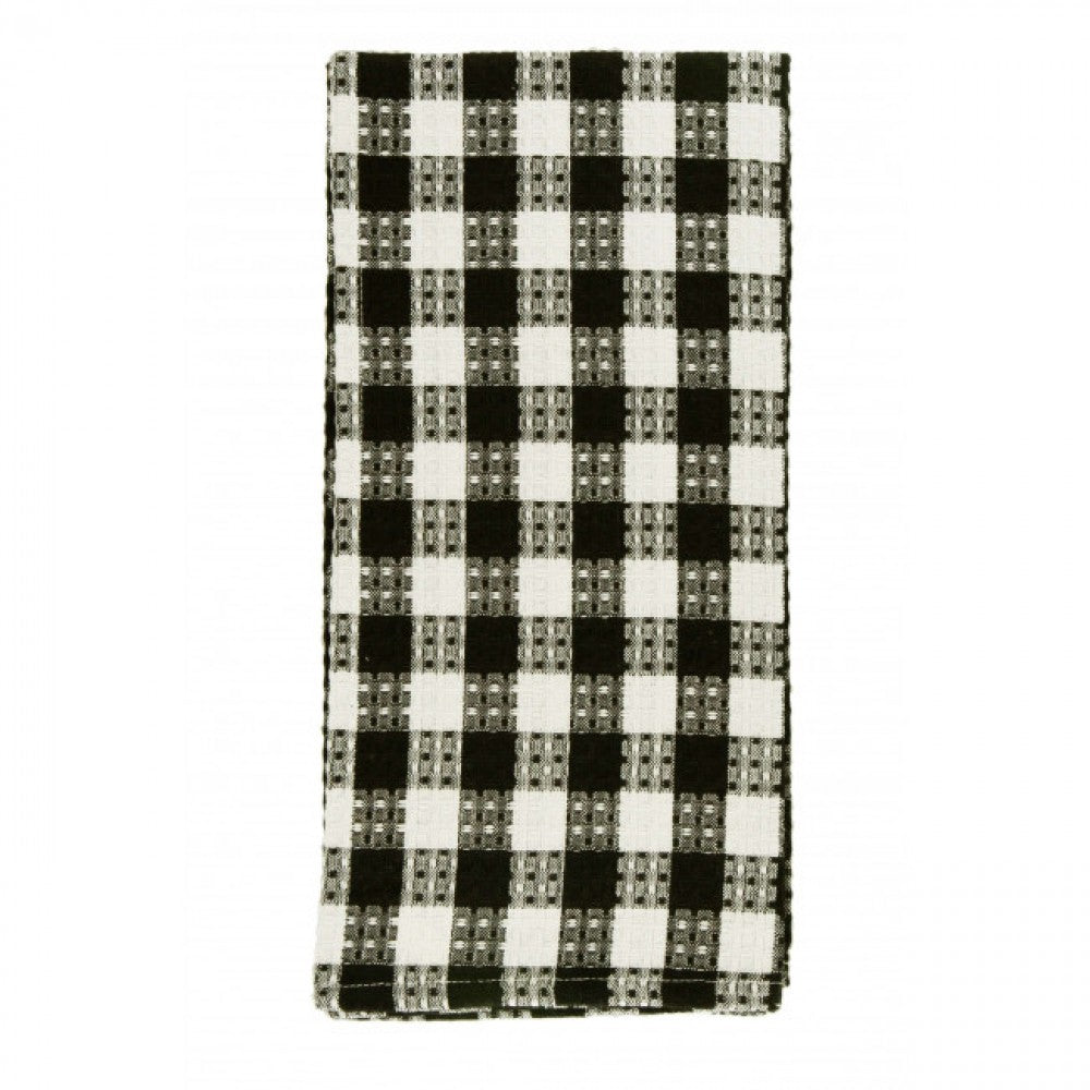 Honey Comb Weave Toro Black Check Tea Towel