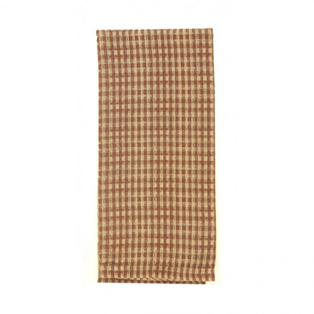 Honey Comb Weave Berry Burgundy Check Tea Towel