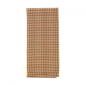 Honey Comb Weave Berry Burgundy Check Tea Towel