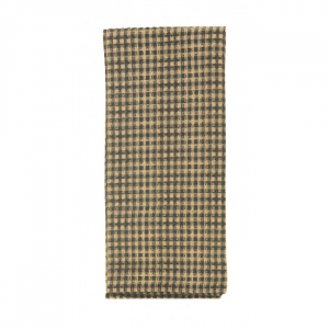 Honey Comb Weave Black Check Tea Towel