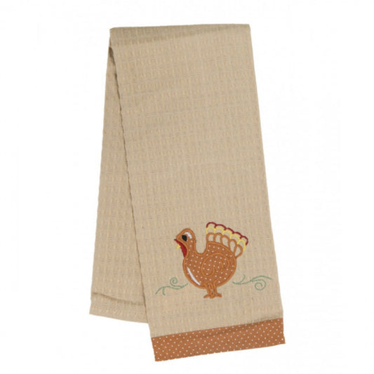 Turkey On Beige Background Tea Towel