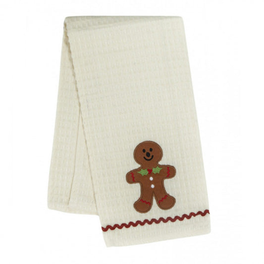 Gingerbread Boy On White Tea Towel