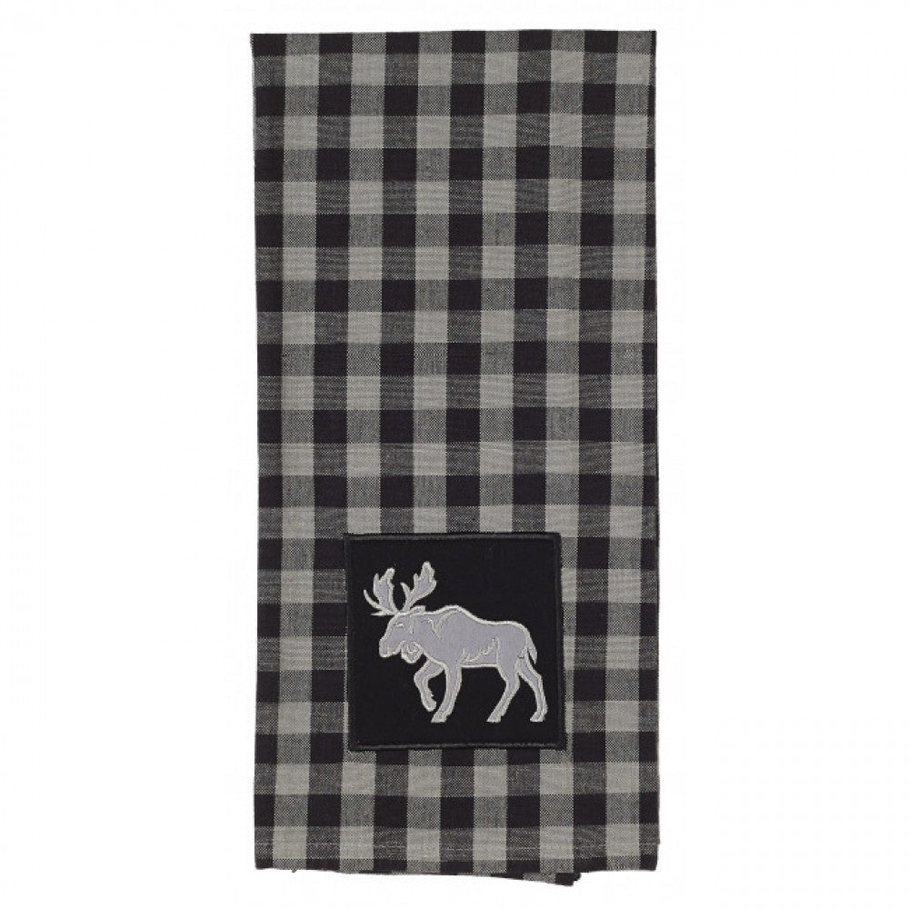 Gray & White Buffalo Check Pattern Tea Towel