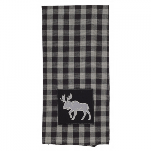 Gray & White Buffalo Check Pattern Tea Towel