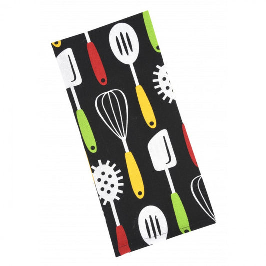 Kitchen Utensils Printed Tea Towel