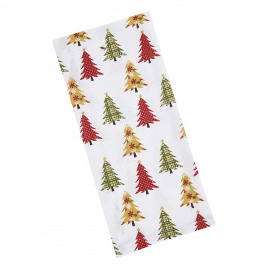 Christmas Trees On White Tea Towel