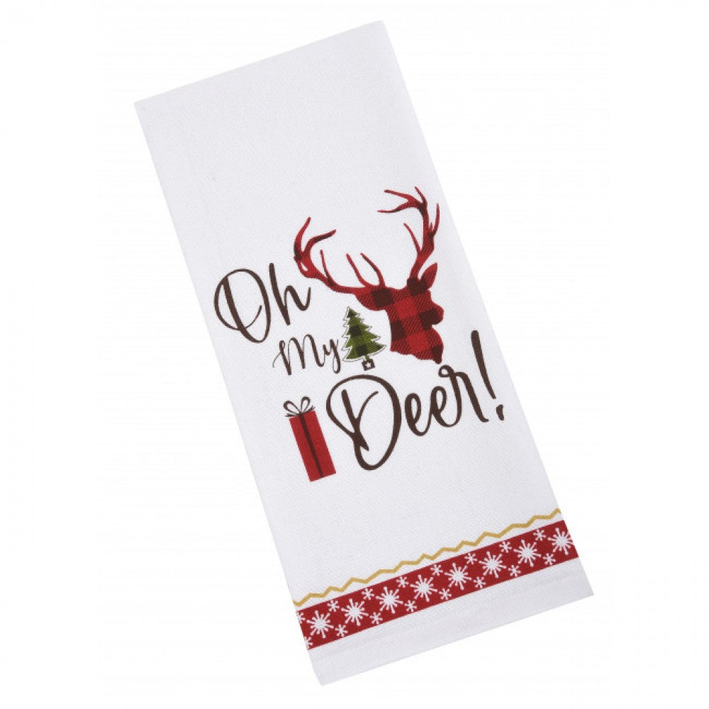 Christmas Theme Oh My Deer! Tea Towel