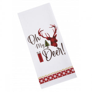 Christmas Theme Oh My Deer! Tea Towel