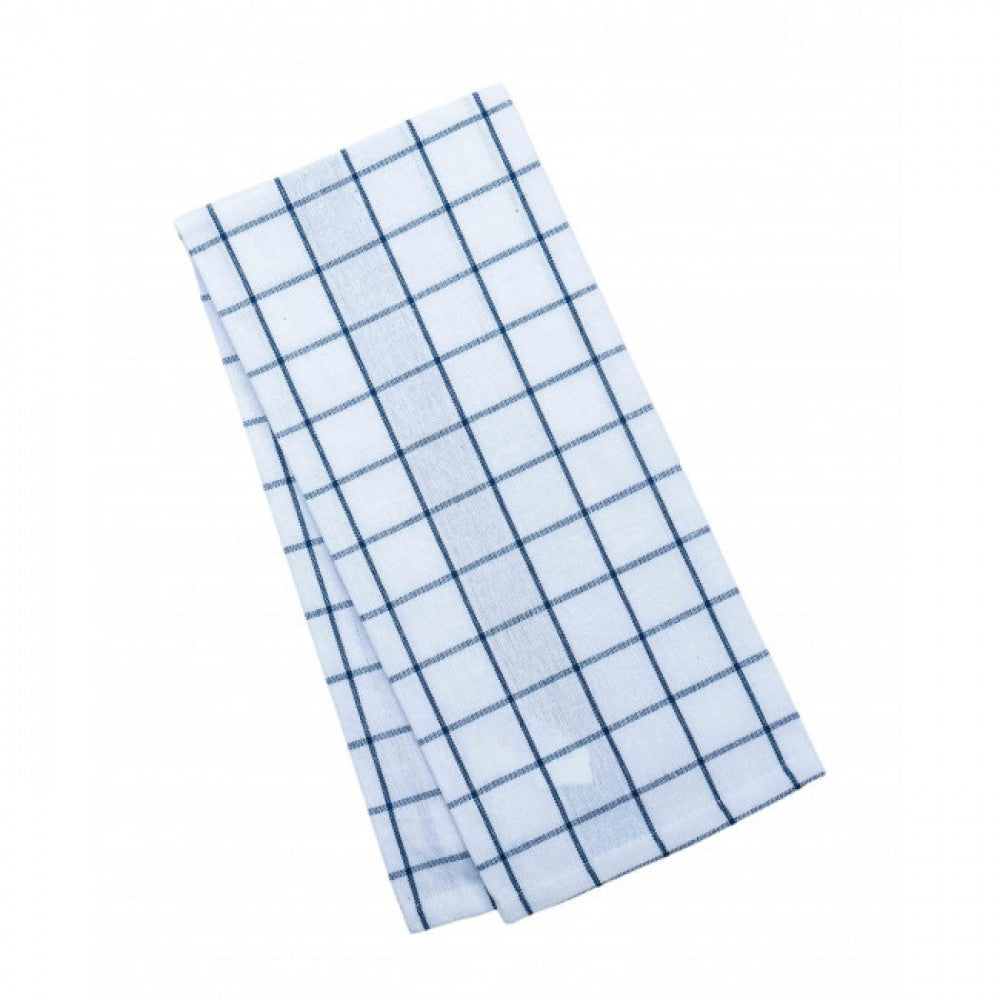 Grey On White Check Pattern Tea Towel