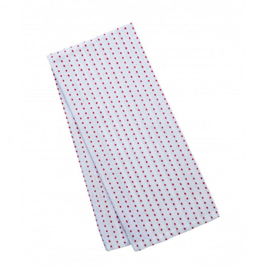 Cherry Red Dots On White Tea Towel