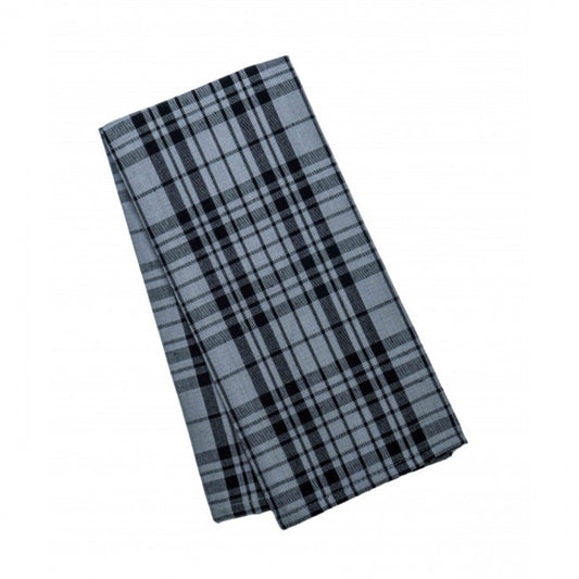 Black On Grey Plaid Tea Towel