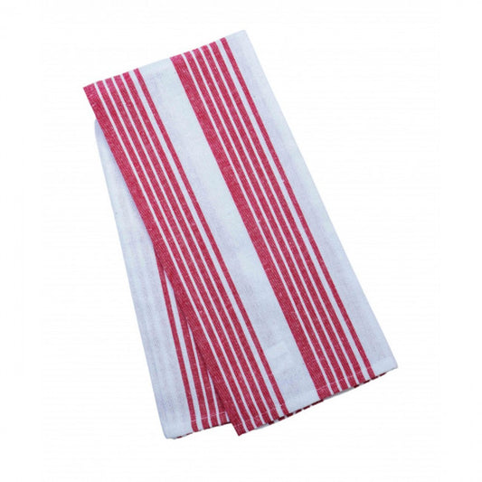 Burgundy On White Pattern Tea Towel