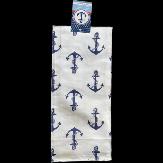 All Over Anchors Patterned Tea Towel