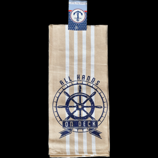 All Hands On Deck Print Tea Towel