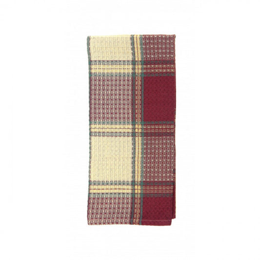 Sherwood Burgundy Check Pattern Tea Towel