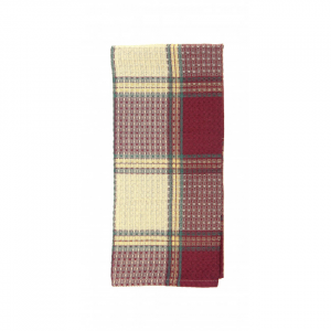 Sherwood Burgundy Check Pattern Tea Towel