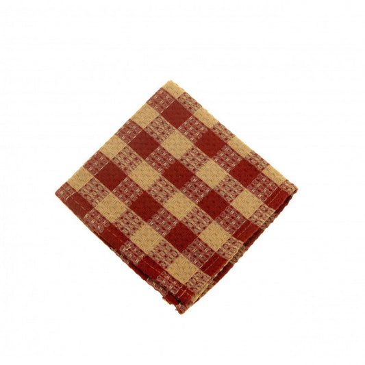 Burgundy Check- Honey Comb Weave Dishcloth