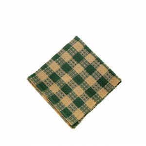 Green Check-Honey Comb Weave Dishcloth