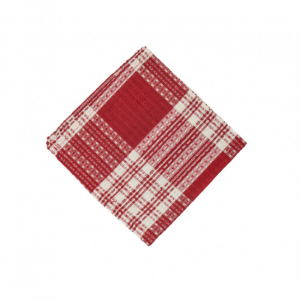 Stone Red Plaid- Honey Comb Weave Dishcloth