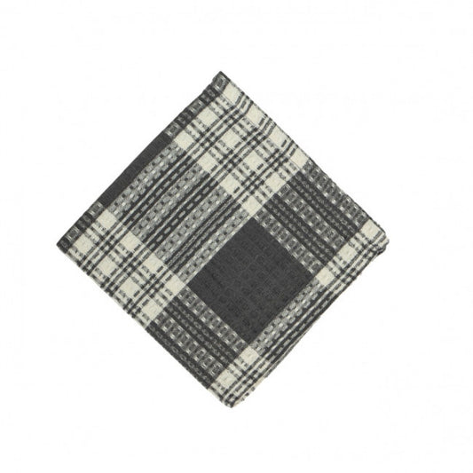 Stone Grey Plaid - Honey Comb Weave Dishcloth