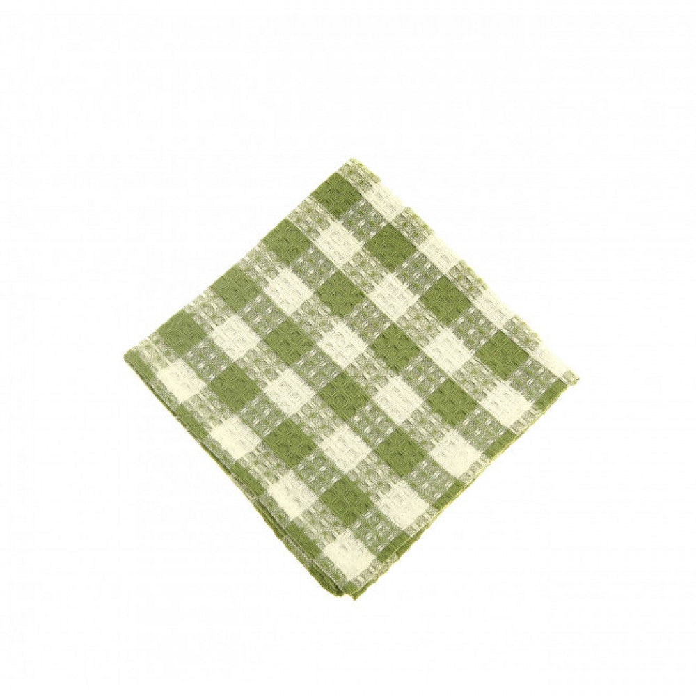 Toro Green Check - Honey Comb Weave Dishcloth