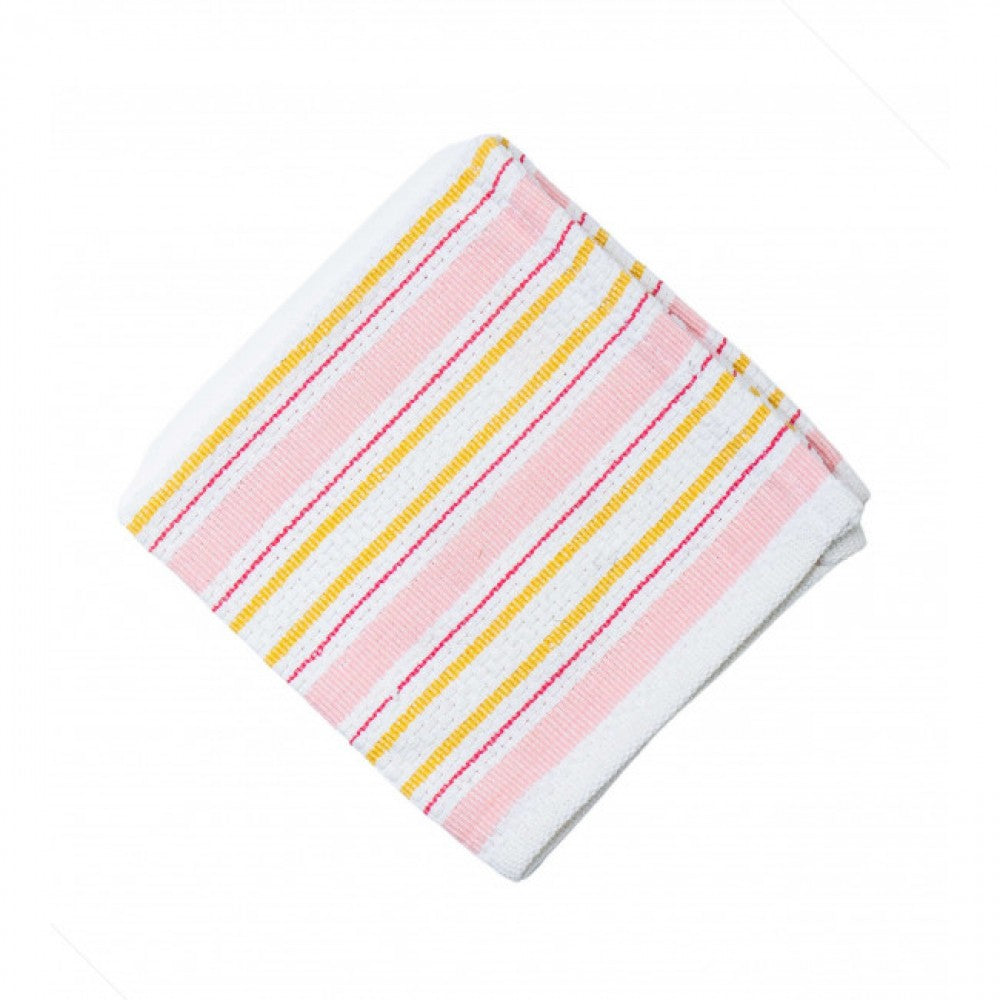 Pink Stripes - Honey Comb Weave Dishcloth