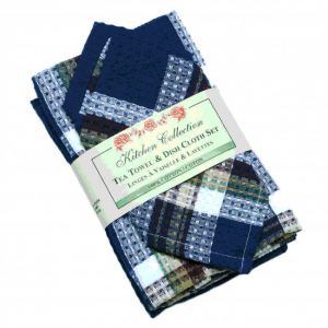 Lakewood Check 2 Dish Cloths And 2 Tea Towel Set