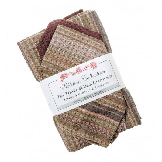 Alloy Stripes 2 Dish Cloths And 2 Tea Towel Set