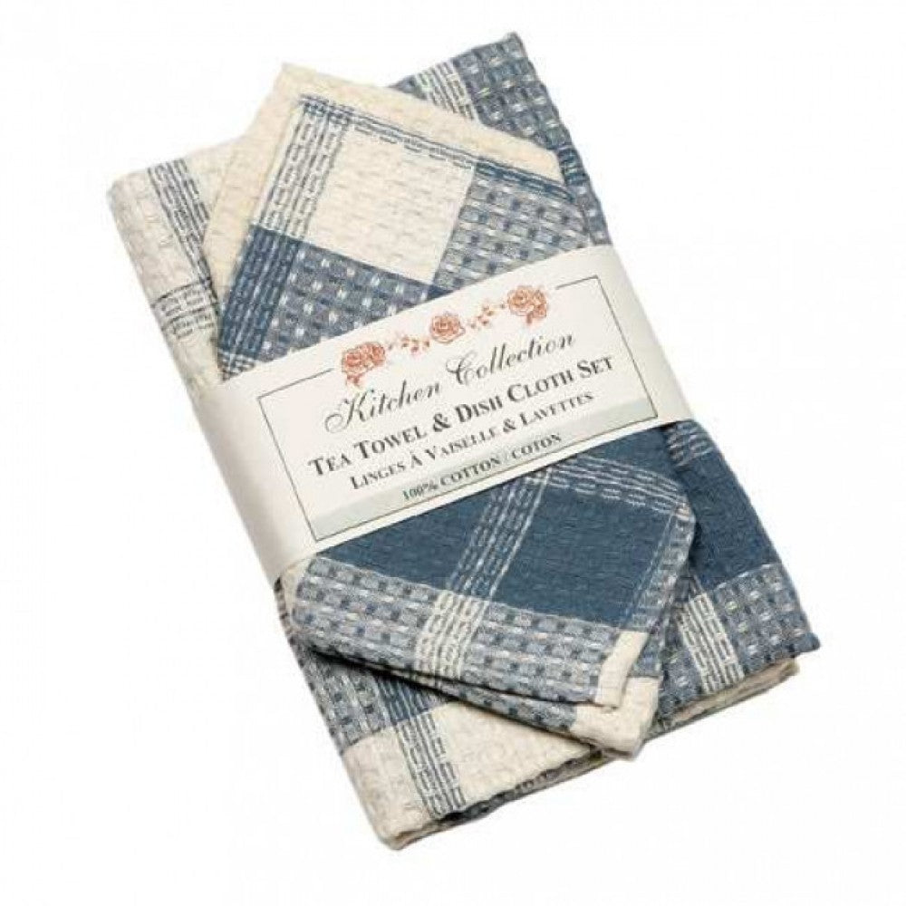 Meridian Check 2 Dish Cloths And 2 Tea Towel Set