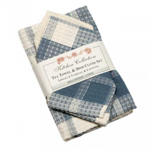 Meridian Check 2 Dish Cloths And 2 Tea Towel Set