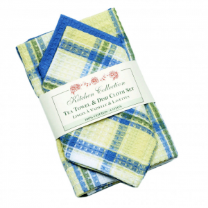 St. Jean Check Pattern 2 Dish Cloths And 2 Tea Towel Set