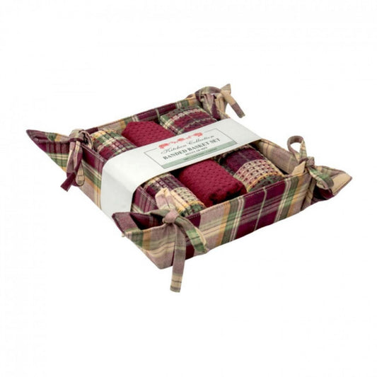 Alaska 3 Tea Towels And Bread Basket Set