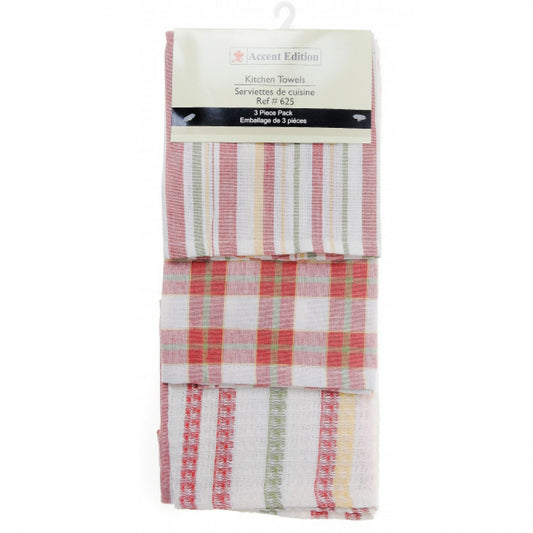 Set Of 3 Browns And Whites Patterned Tea Towels