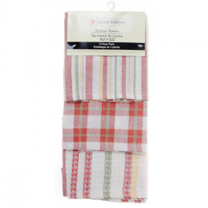 Set Of 3 Browns And Whites Patterned Tea Towels