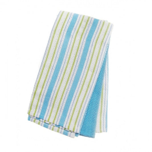 Set Of 3 Blue Stripes Tea Towels