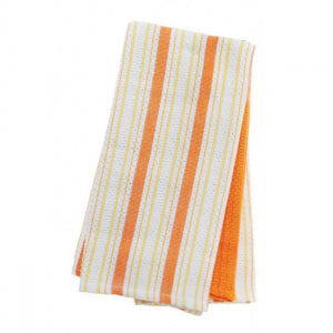 Set Of 3 Orange And White Patterns Tea Towels