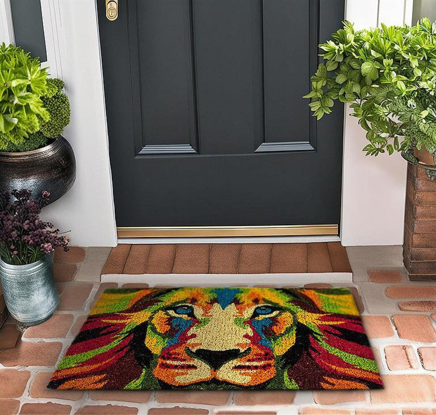 Abstract Lion Face Doormat