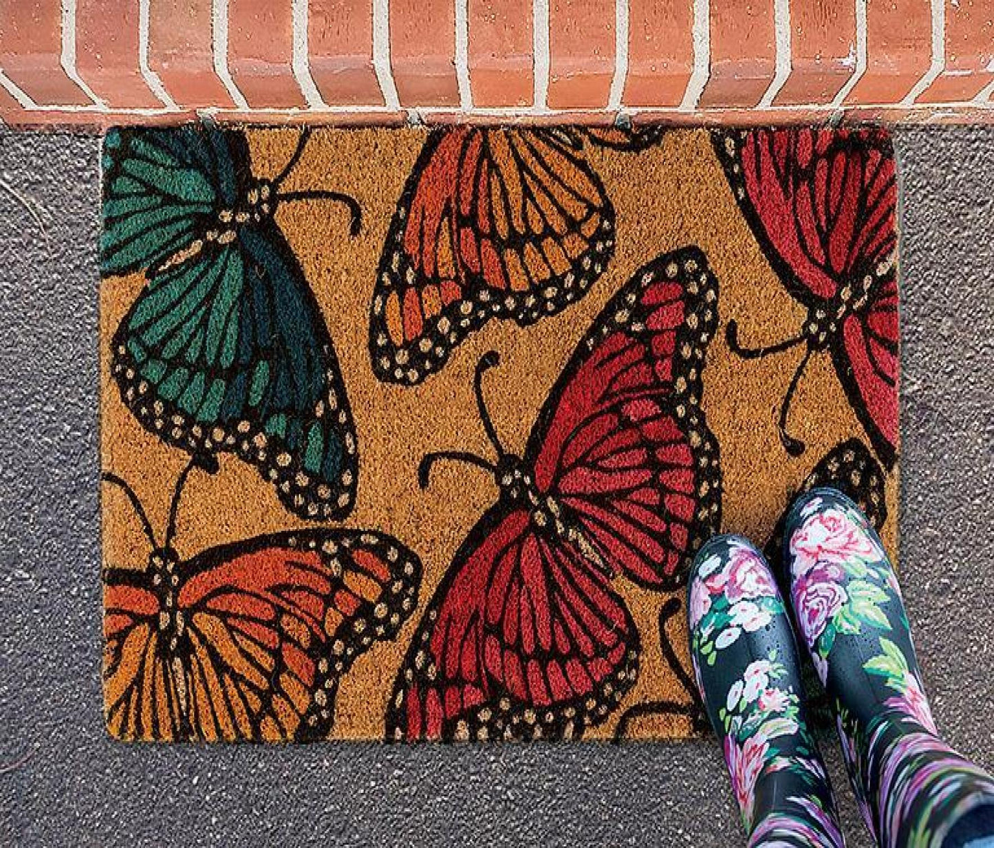 Multi Colored Butterflies Doormat