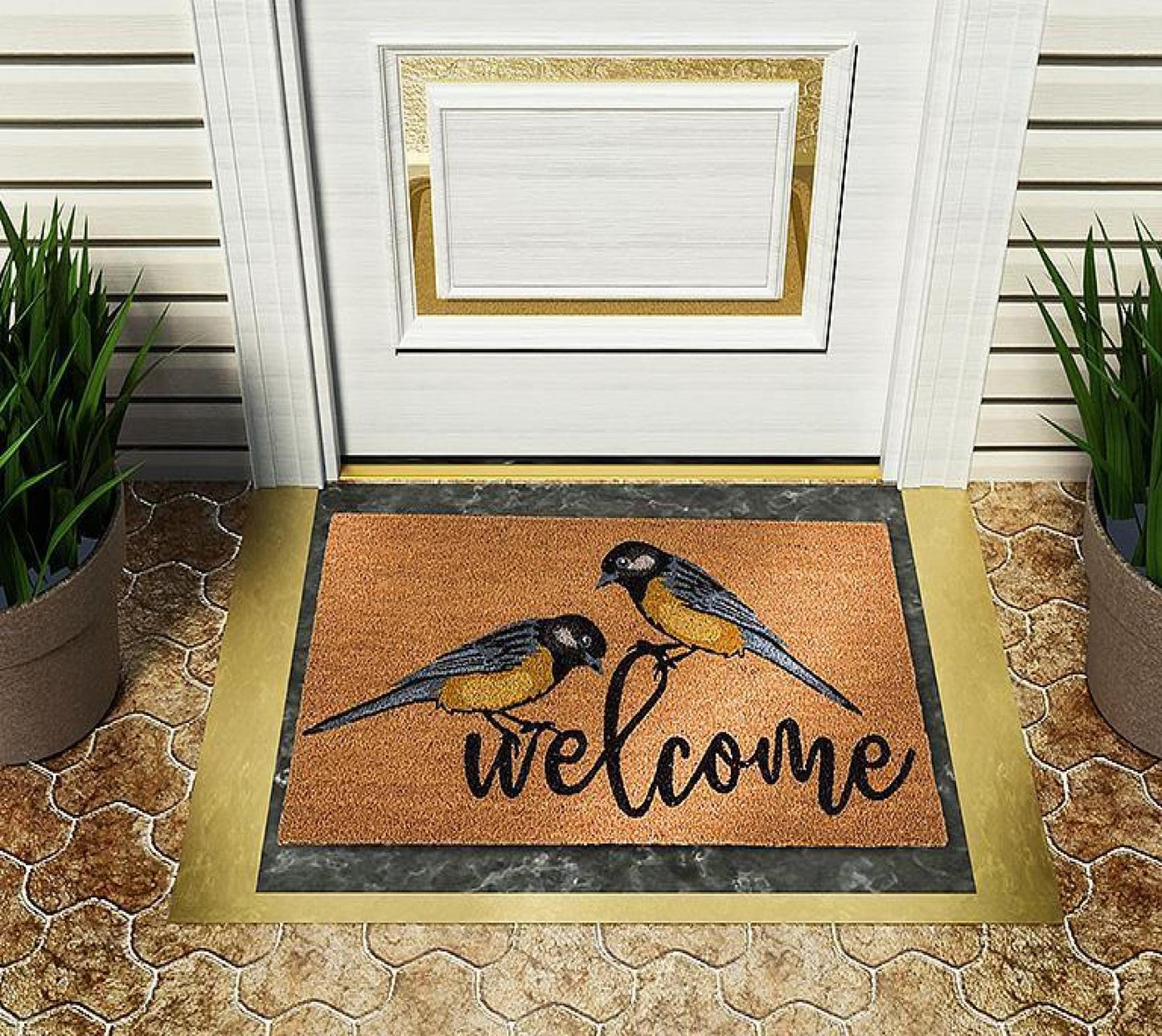 Birds On Welcome Doormat