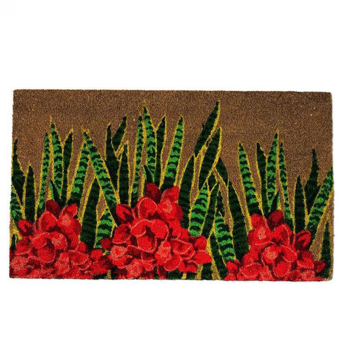 Tropical Flowers And Leaves Doormat