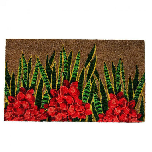 Tropical Flowers And Leaves Doormat